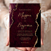 Mariage à l'écriture en agate rouge de Bourgogne
