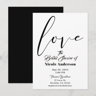 Invitation Mariage à l'écriture moderne Amour noir et blanc