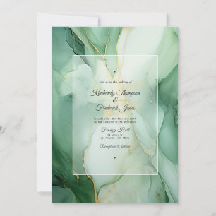 Invitation Mariage à l'encre de sauge et d'ivoire