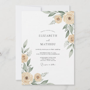Invitation Mariage à l'Épanouissement Pictural Beige