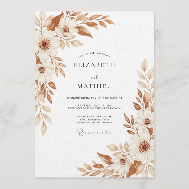 Invitation Mariage à l'Épanouissement Siennois (Devant)