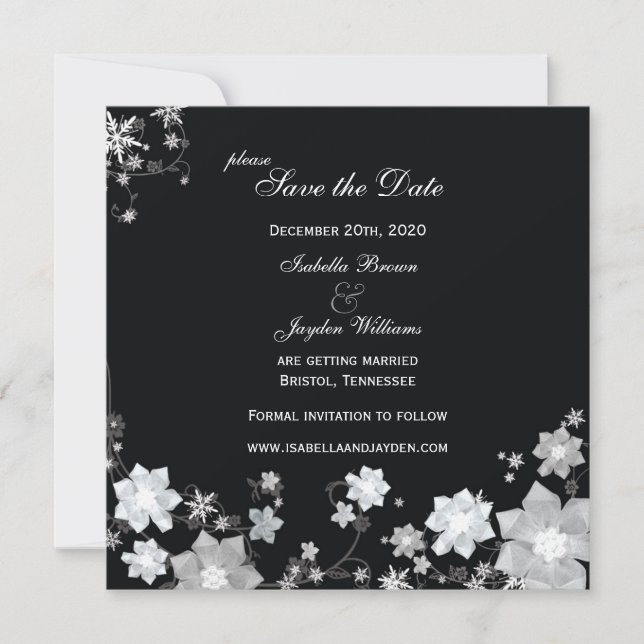 Invitation Mariage à l'étincelle d'hiver Enregistrer la date (Devant)