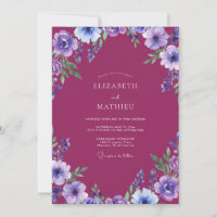 Mariage à l'étreinte florale prune
