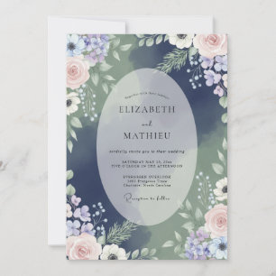 Invitation Mariage à l'Hydrangea Améthyste et Eucalyptus de M