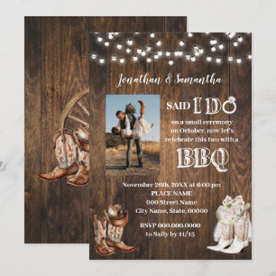 Invitation Mariage à l'occidentale J'ai dit oui BBQ après mar