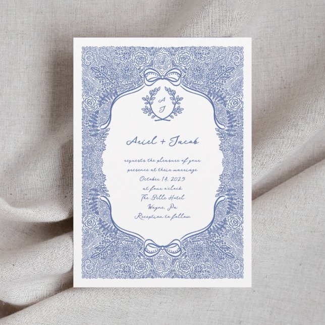 Invitation Mariage à mâchoires florales tiré à la main (Créateur téléchargé)