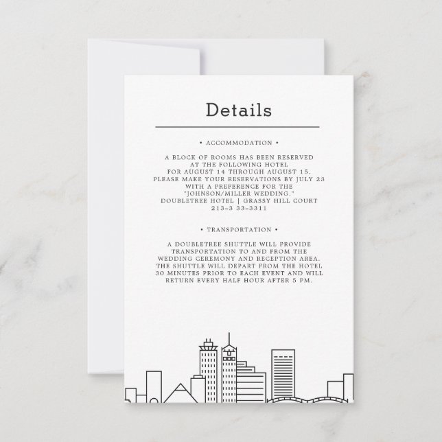 Invitation Mariage à Memphis | Informations invité (Devant)