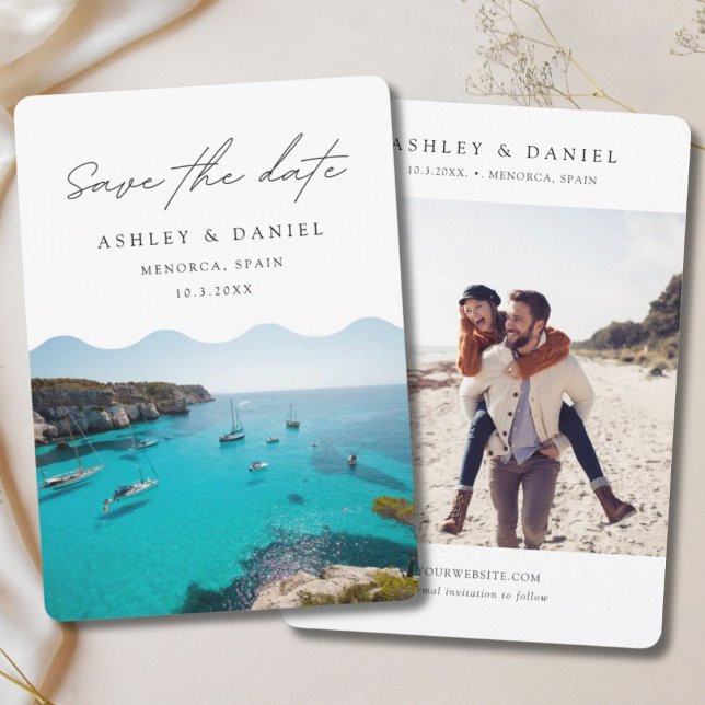 Invitation Mariage à Minorque en Espagne - Enregistrer la dat (Menorca Spain Wedding Save the Date Invitation
)