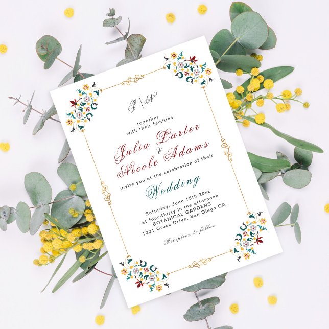 Invitation Mariage à motif classique complexe de géométrie vi (Créateur téléchargé)