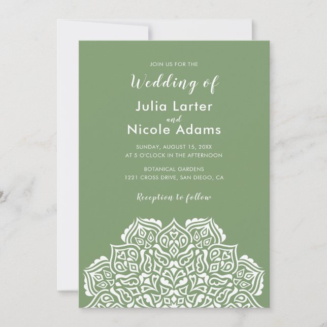 Invitation Mariage à motif de mandala géométrique classique (Devant)