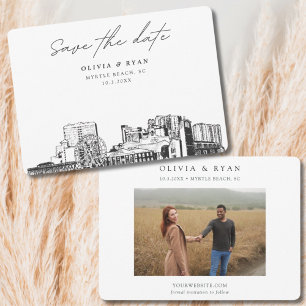 Invitation Mariage à Myrtle Beach Skyline Save the Date 