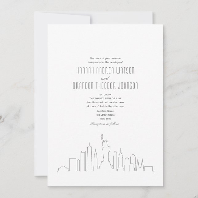 Invitation Mariage à New York (Devant)
