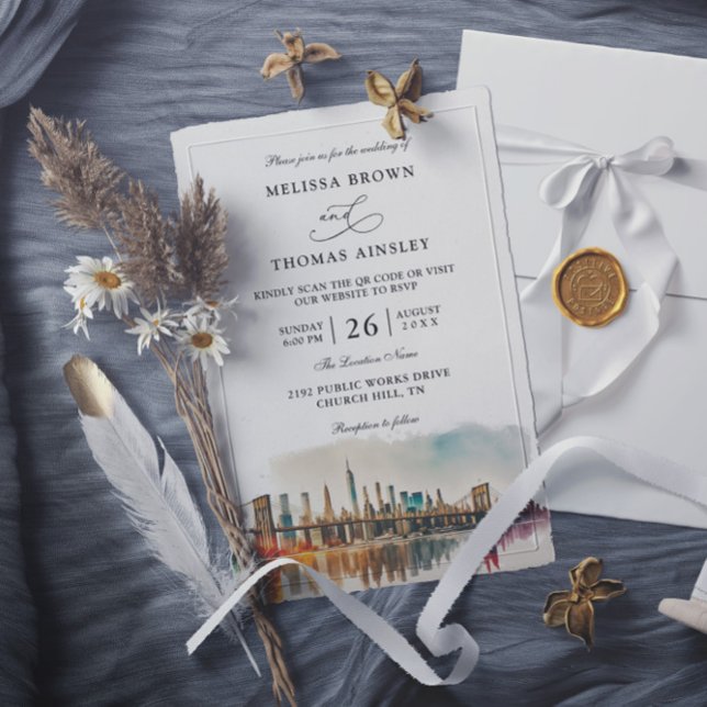 Invitation Mariage à New York Destination Moderne Budget Code (Créateur téléchargé)