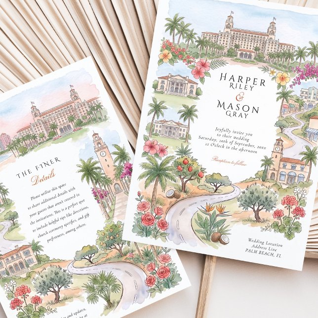 Invitation Mariage à Palm Beach Floride The Breakers Flagler (Créateur téléchargé)