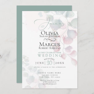 Invitation Mariage   À peine là Aquarelle Eucalyptus