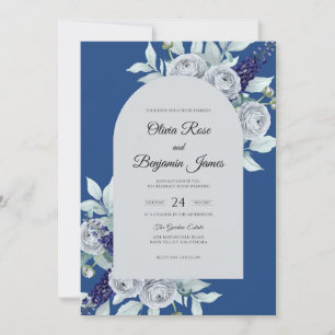 Invitation Mariage à pétale blanc saphir