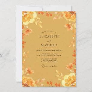 Invitation Mariage à pétale orange ambre