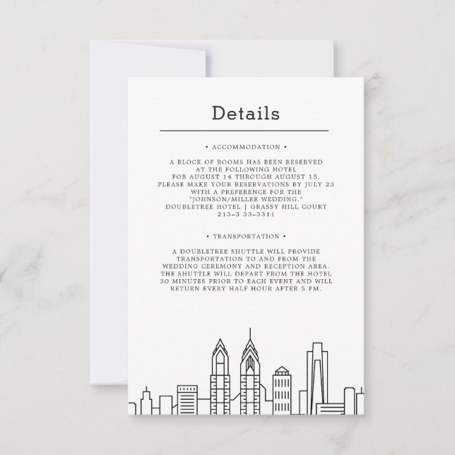 Invitation Mariage à Philadelphie | Informations sur les invi (Devant)
