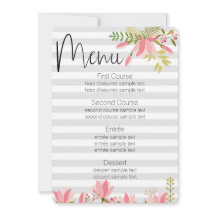Mariage à rayures florales | Menu Thème de Fête de