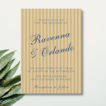 Mariage à rayures rétro miel bleu marine