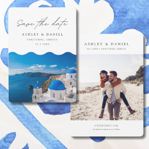 Invitation Mariage à Santorin Grèce Enregistrez la date
