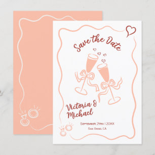 Invitation Mariage à Sauvegarder Fantaisiste Dessiné à la Mai