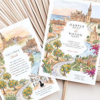 Invitation Mariage à Séville Espagne Tour Giralda Plaza Espan