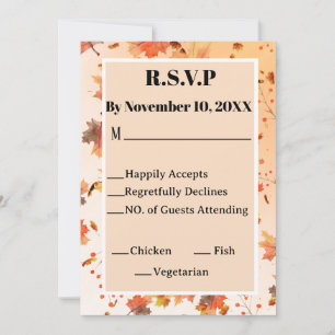 Invitation Mariage à thème automne ou douche RSVP