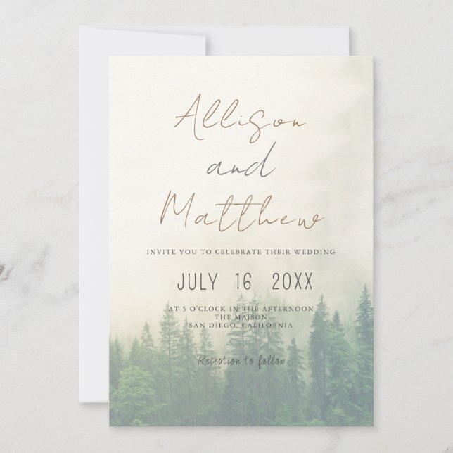 Invitation Mariage à thème de montagne (Devant)