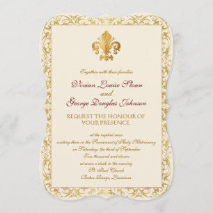 Invitation Mariage à thème Fleur de lis