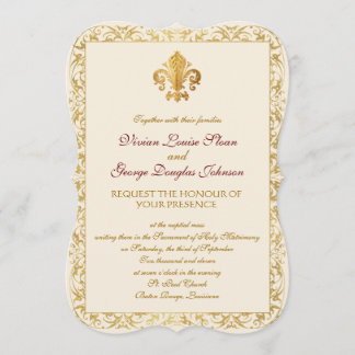 Invitation Mariage à thème Fleur de lis