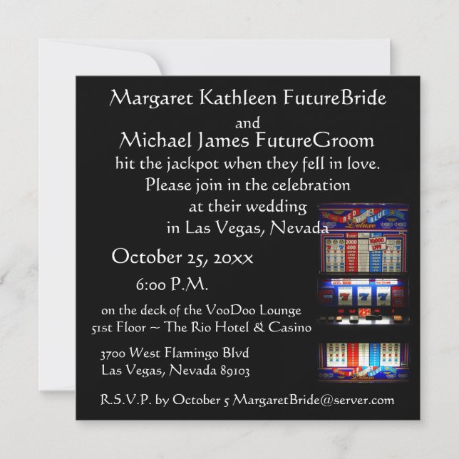 Invitation Mariage à thème Las Vegas Casino (Devant)