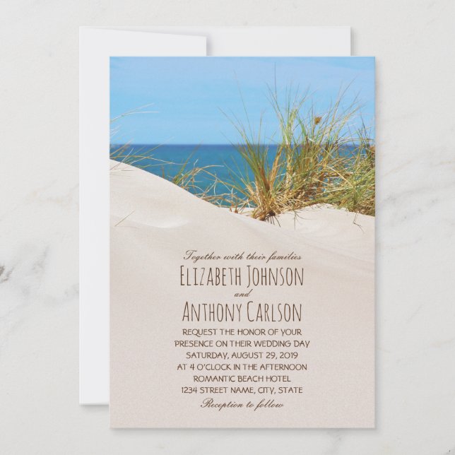 Invitation Mariage à thème Ocean Sand Creative Beach (Devant)