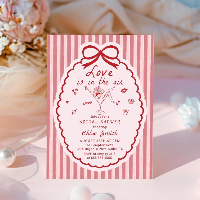 Invitation Mariage à thème Ruban coup de foudre Dessin à la m (Créateur téléchargé)