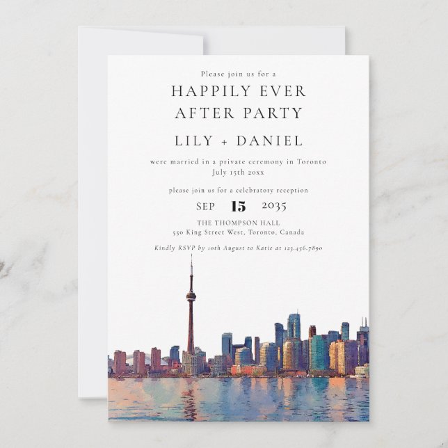 Invitation Mariage à Toronto pour toujours heureux (Devant)