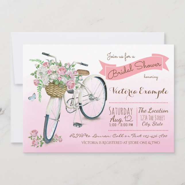 Invitation Mariage à vélo rétro (Devant)