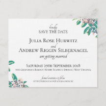 Mariage à White Sulphur Springs, Réservez la Date