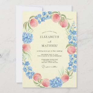 Invitation Mariage Abricot Fruit Eucalyptus Myrte
