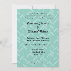 Invitation Mariage Abstrait Aqua Mint