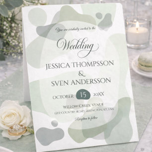 Invitation Mariage Abstrait Géométrique de Verdure Organique