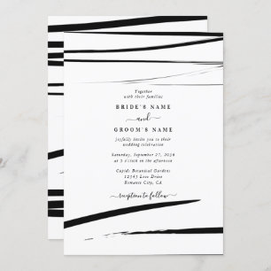 Invitation Mariage Abstrait noir moderne