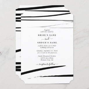Invitation Mariage Abstrait noir moderne