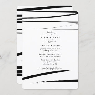 Invitation Mariage Abstrait noir moderne