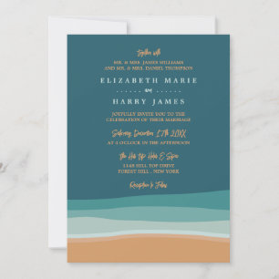 Invitation Mariage Abstrait Ocean Beach
