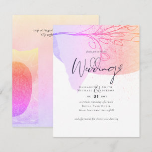Invitation Mariage Abstrait Purplish Inviter Budget à faible