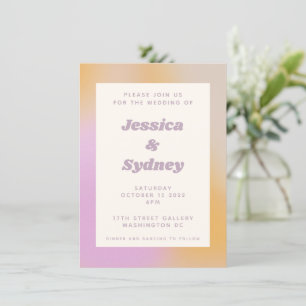 Invitation Mariage Abstrait rose orange moderne