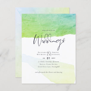Invitation Mariage Abstrait Watery Hue Inviter Budget à bas c