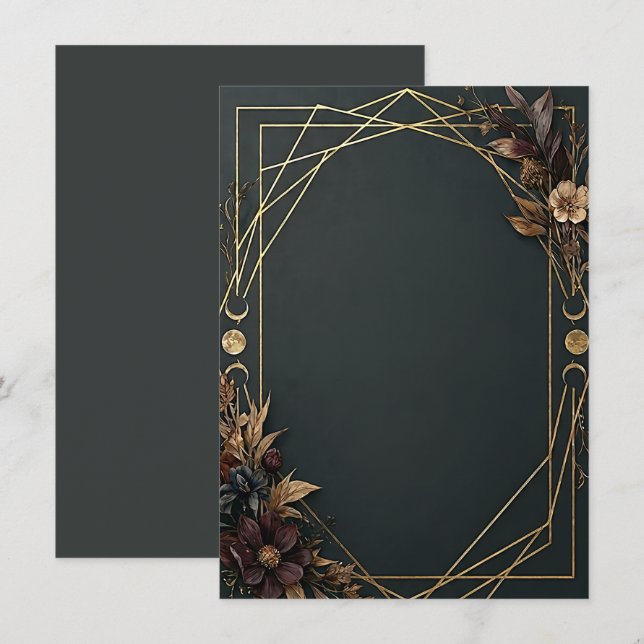 Invitation Mariage Académie Sombre Bohème  (Devant / Derrière)