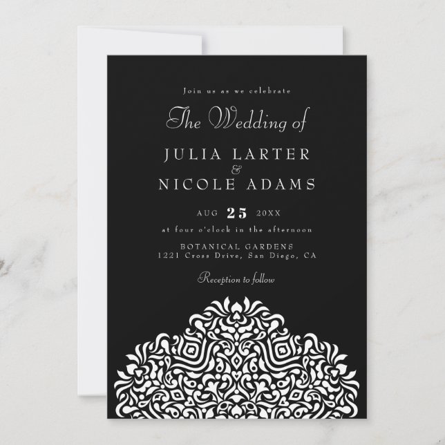 Invitation Mariage Accent Botanique Ethnique Boho (Devant)