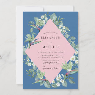 Invitation Mariage Acier Mauve Jasmin Eucalyptus